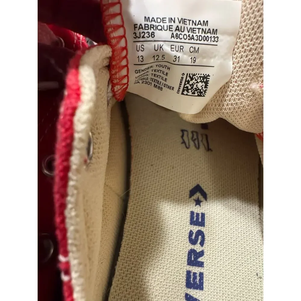 Converse Red Youth Tennis Shoe Size 13